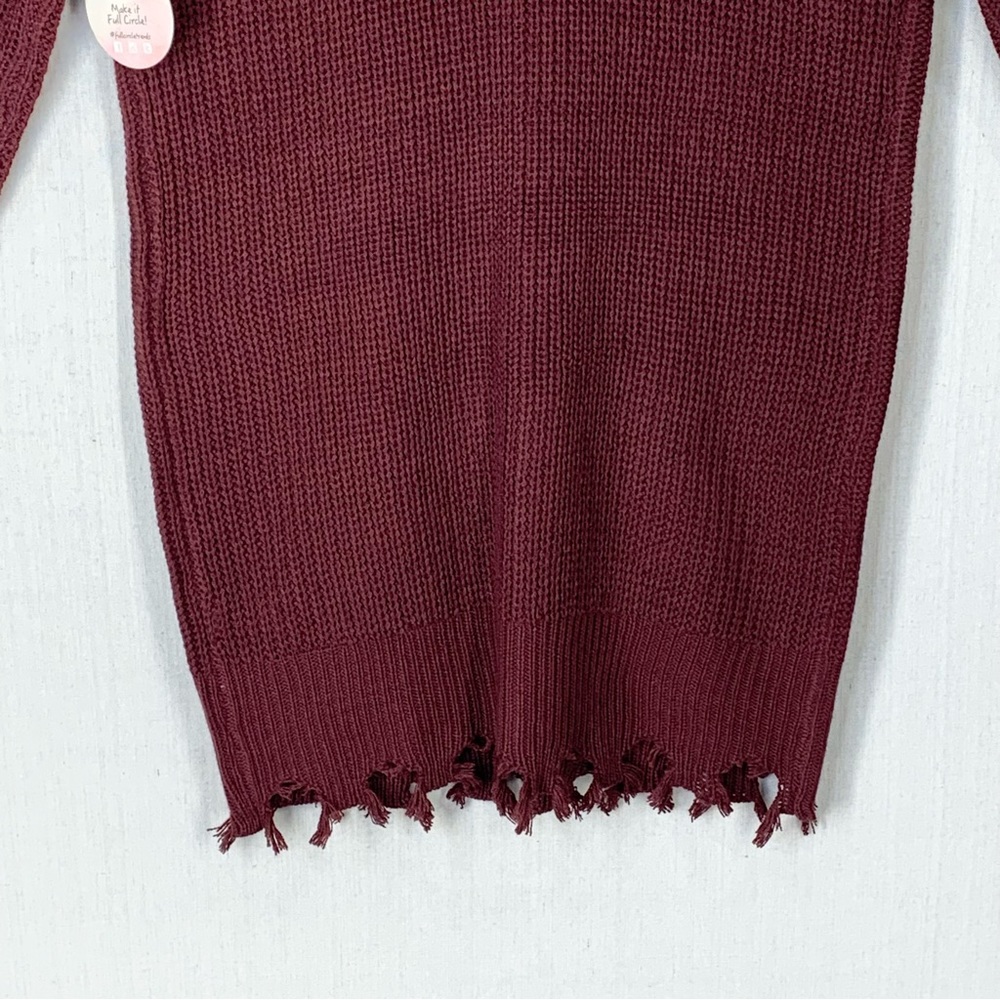 Full Circle Trends~NWT~Long Sleeve Cable Knit Frayed Edge Sweater Dress~Sz 1X - Picture 9 of 14